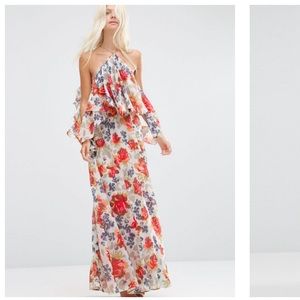ASOS floral chiffon maxi dress